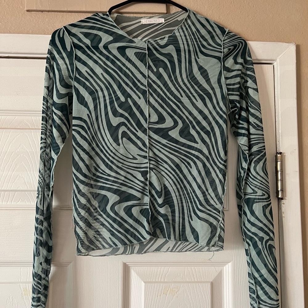 mesh long sleeve top